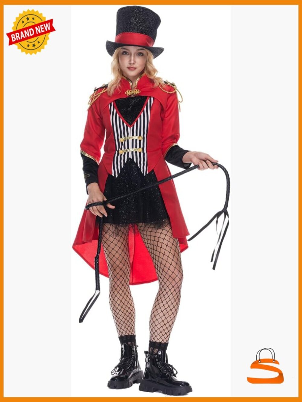 Sexy Ringmaster Costume Adult Halloween Circus Leader Dress Outfit